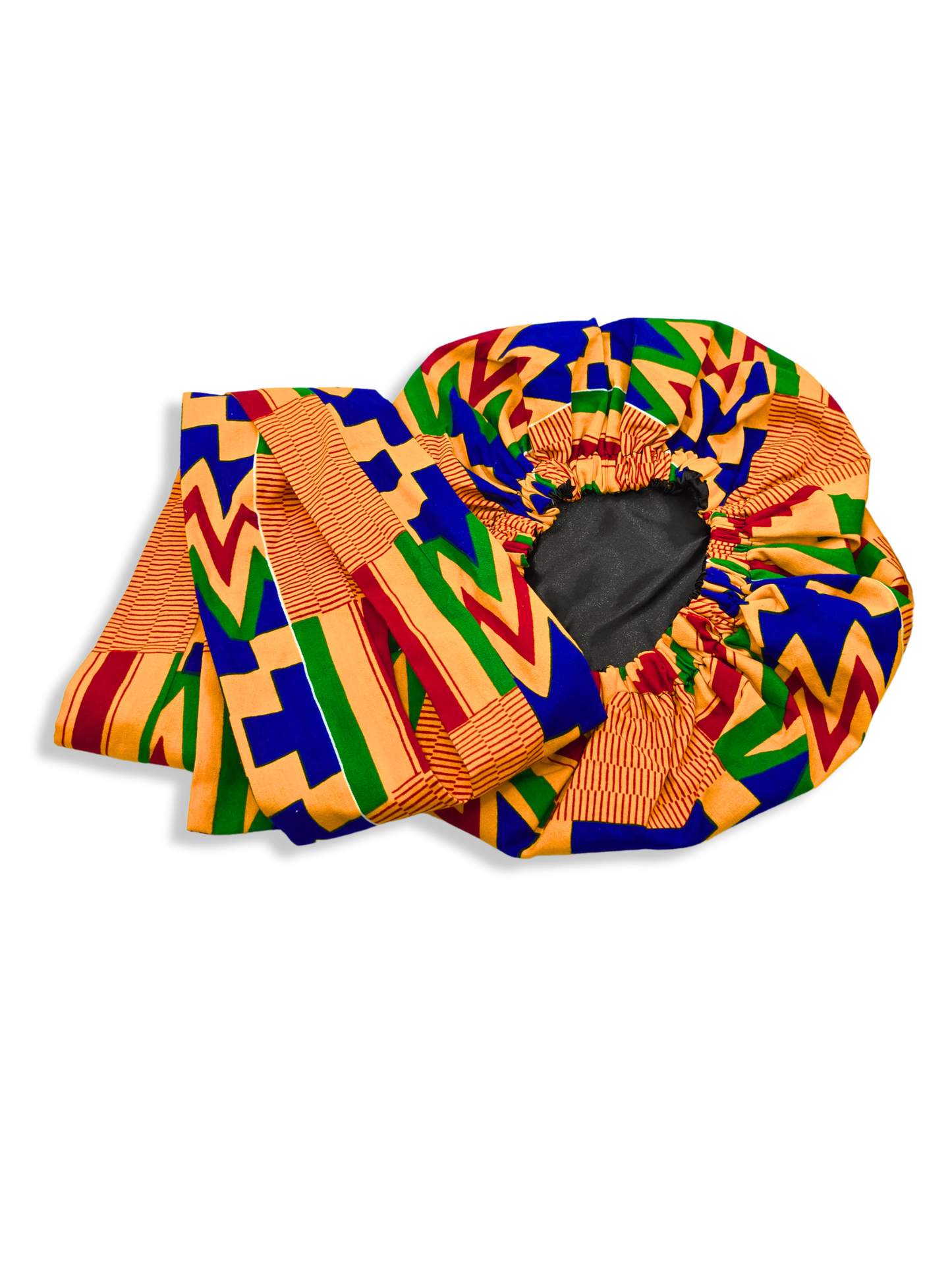 Kente Satin Bonnet with Tie