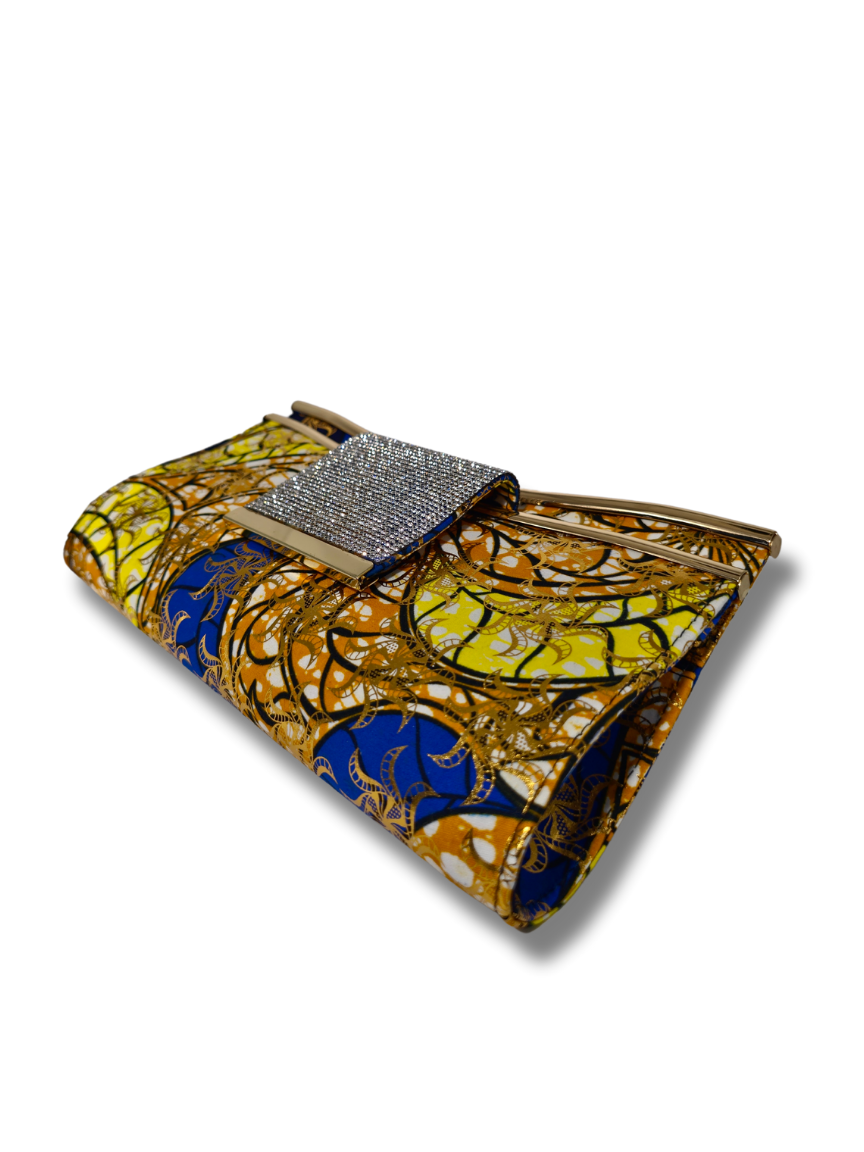 Gold Foil Print Evening Bag